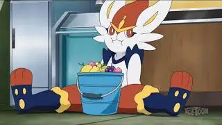 Pokemon Journeys Goh Blushes On A Member Of Project Mew
