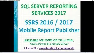 SSRS 2017 Mobile Reports | mobile reports in ssrs 2016