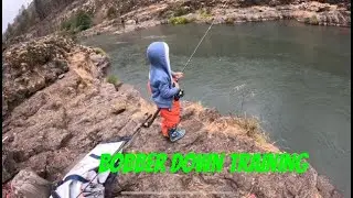Teaching the Future Salmon Slayer | Bobber Down Training| Teaching Toddlers Fishing