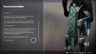 I Cannot Stay Here - Mara Sov Lore (Reverie Dawn Mark - Destiny 2: Forsaken)