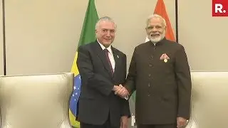 PM Narendra Modi & Brazilian President Michel Temer's Bilateral Meeting - BRICS 2017