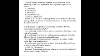 LDR 531 Organizational Leadership Final Exam Review Q & A 2026 (Complete And Verified Study material