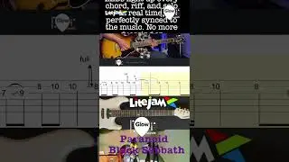 Paranoid - Black Sabbath - Guitar Solo 103 BPM - Lite Jam - Glow Tab - Rolling Tab - Cover - Lesson