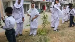 The Memon Educators School Students Plant Trees to Save the Environment