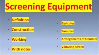 Screening Equipment | Grizzlies | Trommel and its arrangements | Vibrating Screen | Chemical Engg |