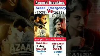 Emergency vs Azaad Box Office Collection | Emergency 1st day collection #short