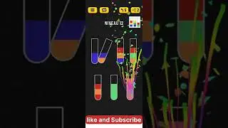 Water sort - color puzzle game level 12 solution #shorts