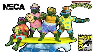 NECA SDCC Exclusive TMNT Cartoon Bodacious Beach Bros 4 Pack Review  