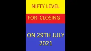 NIFTY CLOSING  LEVEL ON 29TH JULY 2021