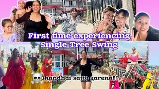 First time Single Tree Swing Khelera satto ni gayo 🫨🫨🫨 #Singletreeswing #Skyglassswingbridge