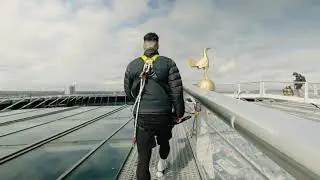IMPOSSIBLE BALL CONTROL FROM TOTTENHAM HOTSPUR STADIUM   WORLD RECORD SKYWALK TOUCH