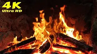 🔥 Snow storm sleep sounds fireplace. Fireplace with Burning Logs 12 Hours. Soothing Crackling