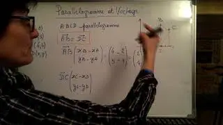 trouver le 4ème sommet d'un parallélogramme dans un repère  avec des vecteurs