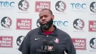 FSU Football | Coach ALEX ATKINS on O-line development, RB room, Malik Benson confidence