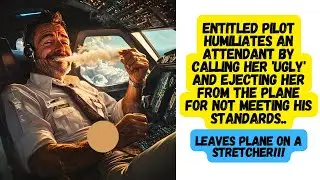 ENTITLED PILOT KICKS FLIGHT ATTENDANT OFF THE PLANE FOR BEING UNATTRACTIVE! LEAVES ON A STRETCHER!