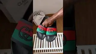 GUCCI SLIDE INTERLOCKING G BLACK UNBOXING VIDEO #classifyluxury #gucci