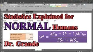 Calculate Omega Squared after One-Way ANOVA using SPSS and Excel