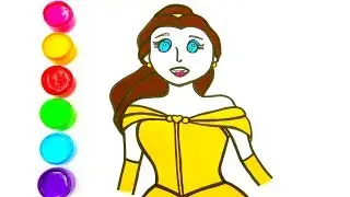 Princess Belle Drawing | Learn drawing and Coloring for Kids | Drawing Videos Tutorial for Children.