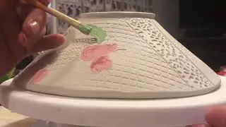 Applying underglaze to leather hard clay, layering underglaze technique