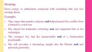 Zeal Meaning and Example Sentences