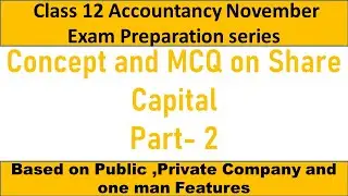 MCQ question and answer of SHARE CAPITAL class 12| Term 1 EXam MCQ of accountancy 2021-22 | Part 2
