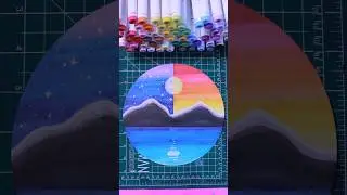 Creating a Stunning Sun and Moon Scenery Drawing with Alcohol Markers