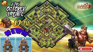 Clash of Clans | Town Hall 10 | OCTOBER UPDATE 300 WALLS, 2 BOMB TOWER | FARMING BASE #1
