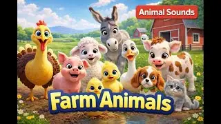 Cute Farm Animals for Toddlers | Animal Names & Sounds | Calm Educational Video for Kids
