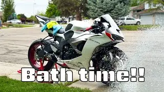 How I wash my bike and maintain my chain! (2025 ZX6R)