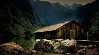 Soothing Cabin Ambiance with relaxing background sounds of lake, birds, crickets, toads and thunder.