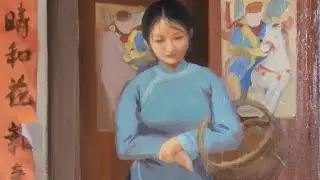 母子 绘画创作 笨画法Clumsy drawing of characters 30*40cm