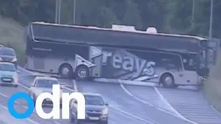 Shocking video shows people driving wrong way up the M1