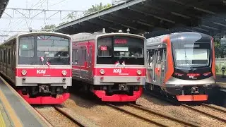 Kumpulan Kereta KRL Commuter Line Stasiun Pasar Minggu : JR 205 & KRL China Datang dan Berangkat !