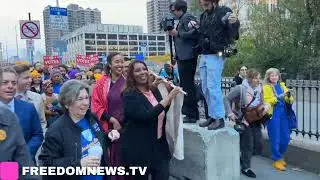Zohran Mamdani Leads March Across Brooklyn Bridge to City Hall with Tish James