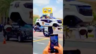 Dubai Police One-Wheel Car 😱🚔 | Only in Dubai! #shorts #dubai #foryou #youtubeshorts