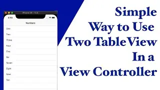 Simple way to use two tableview in a View controller in swift 5.2