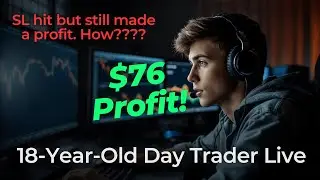 Live Day Trading making money even when stop loss is hit (Breakeven SL was hit +$76)