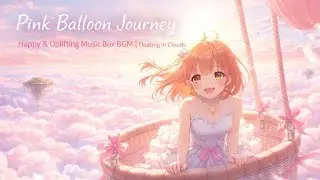 Pink Balloon Journey - Happy & Uplifting Music Box BGM | Floating in Clouds