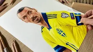Drawing Zlatan Ibrahimović (Sweden) • Time Lapse