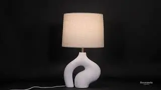 Oblong Loop Table Lamp White Smooth