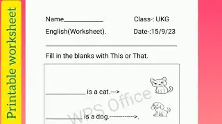 #PrintableWorksheets#WorksheetResources#EnglishLearning#GrammarPractice#ThisAndThatWorkssheet