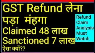 GST Refund case live analysis, Refund claimed 48 Lakh, Sanctioned 7 Lakh, Rejected 41 Lakh