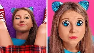 تحدي التصرف كقطة لـ24 ساعة || أشياء مضحكة تقوم بها القطط! مقالب زملاء السكن