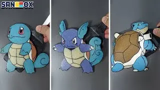 포켓몬스터 꼬부기 어니부기 거북왕 팬케이크 아트 만들기 pokemon Squirtle Wartortle  Blastoise pancake art