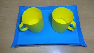 Paper cup tray set making at home | Diy Origami paper cup tray set | Paper cup tray #paper  #cup 