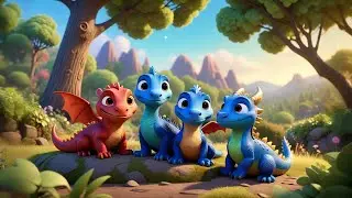 Four Baby Dragons Blow Bubble Fire | Fantasy Counting Song for Kids | Rhymes and Learning Songs