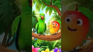 Green Parrot and Yellow Mango 🥭 Fun Hindi Nursery Rhyme for Kids #shorts #rhymes