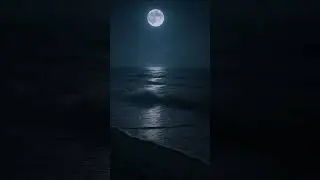 Moonlit Ocean Vibes 🌕 | Relaxing Beach Scene #shortsfeed