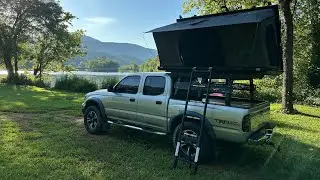 Camping & fishing from my DIY Tacoma build 