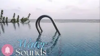 Gentle Water Sounds at Infinity Pools Overlooking the Ocean at Dusk - 1 Hour of Relaxation